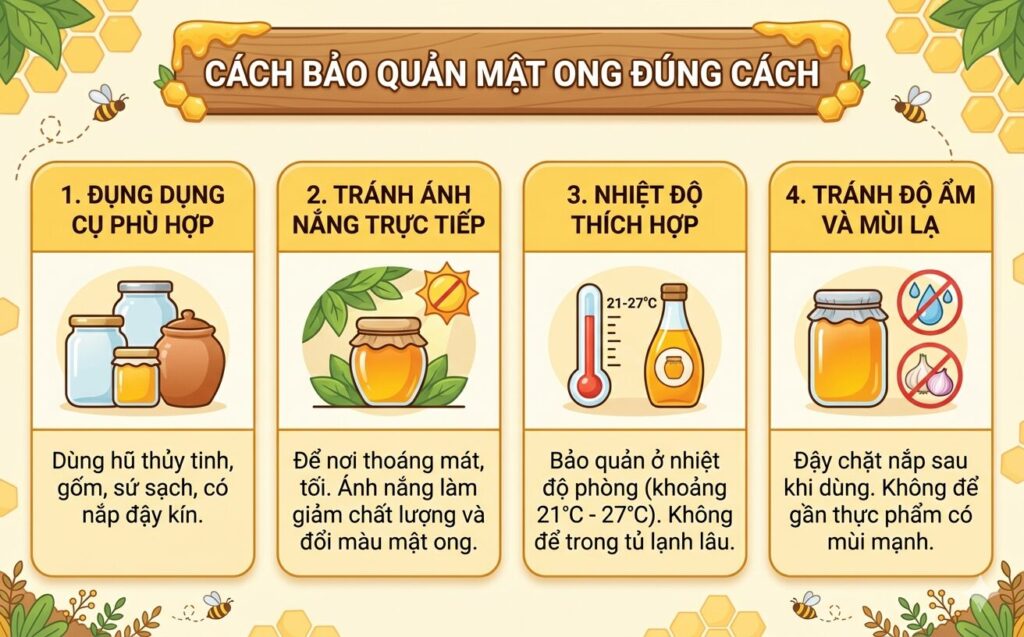 cách bảo quản mật ong đúng cách