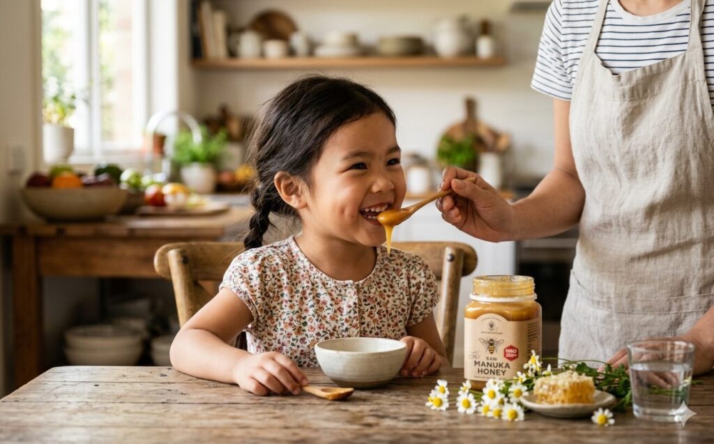 Trẻ Em Có Nên Dùng Mật Ong Manuka? Lợi Ích, Độ Tuổi Và Cách Dùng An Toàn Trẻ Em Có Nên Dùng Mật Ong Manuka? Lợi Ích, Độ Tuổi Và Cách Dùng An Toàn